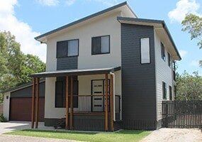 Home With Grey And White Facade