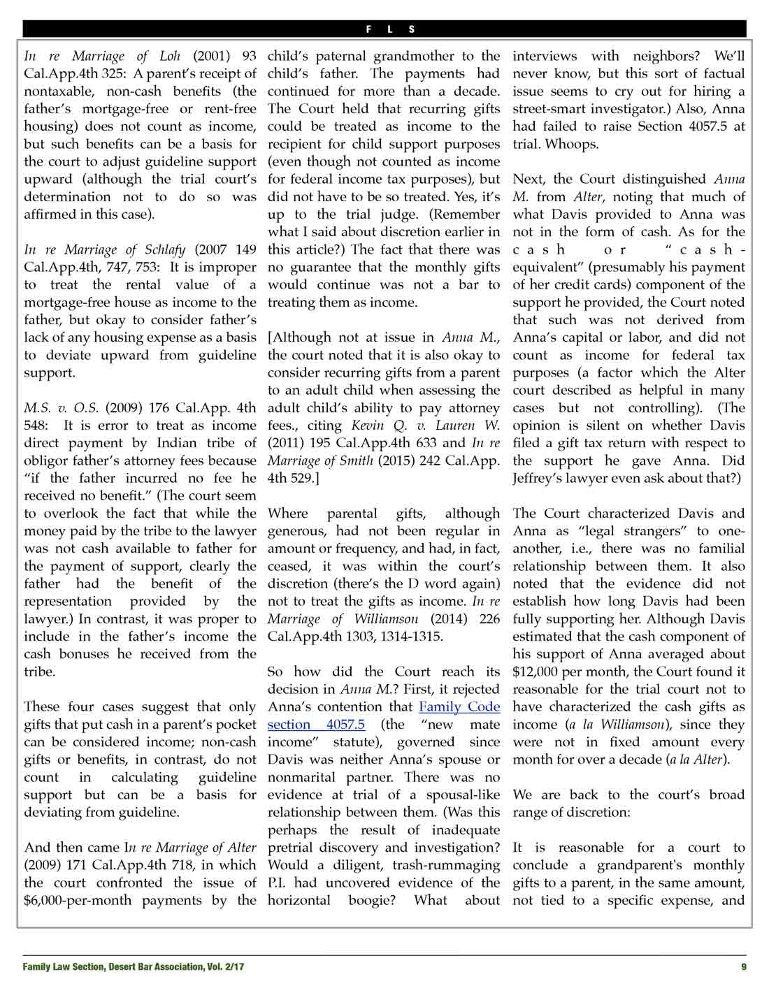 Family Law Section Newsletter—Divorce Attorneys in Palm Springs, CA
