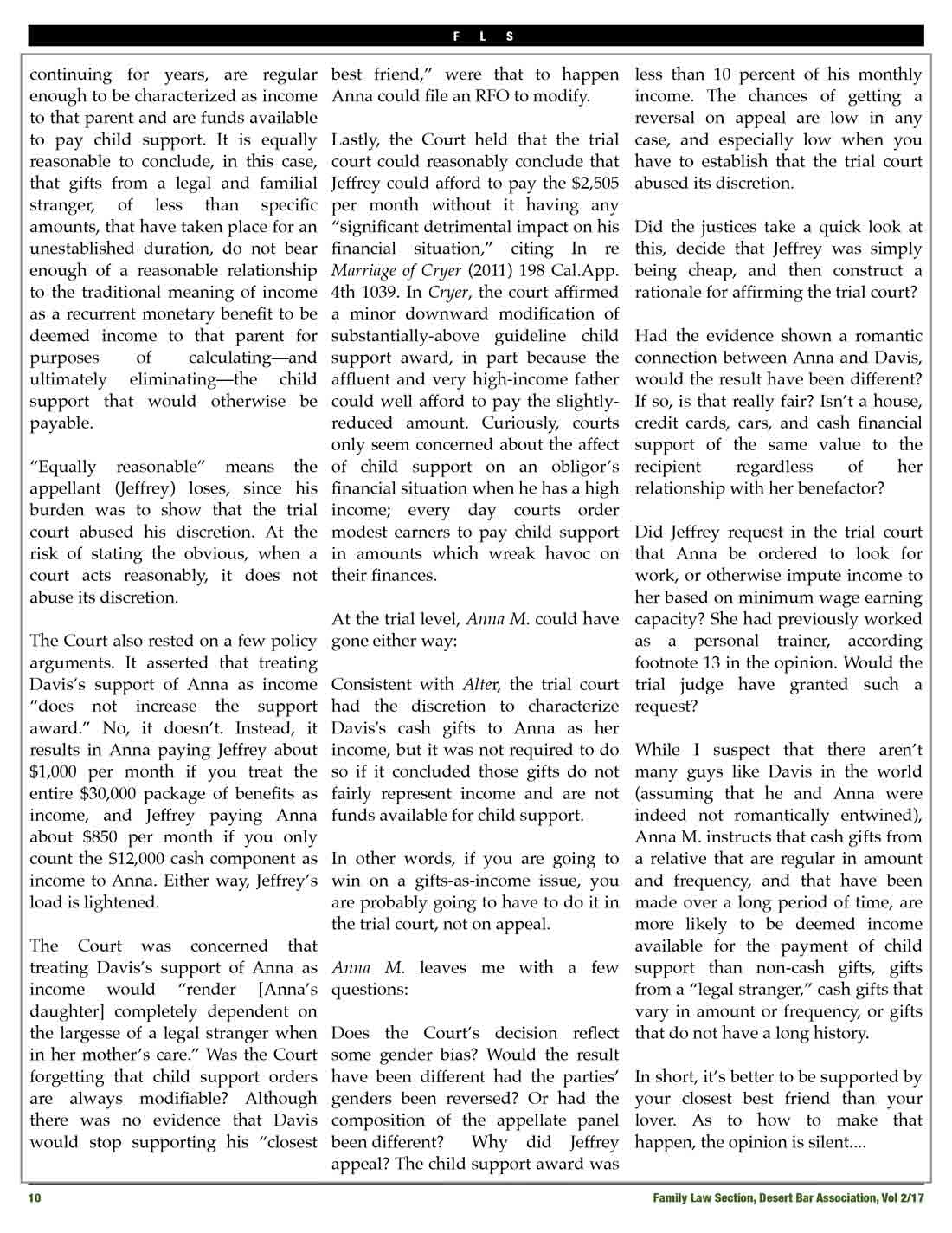 Family Law Section Newsletter—Divorce Attorneys in Palm Springs, CA