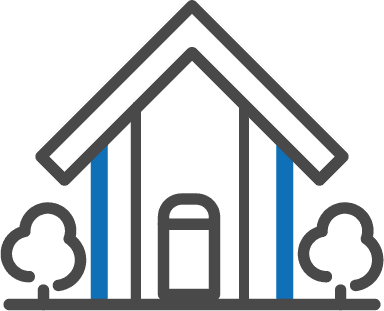 house with blue walls icon
