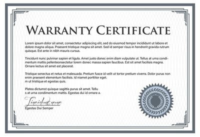Warranty Certificate — Jefferson, LA — New Orleans Vending, Inc. Warranty Certificate — Jefferson, LA — New Orleans Vending, Inc.