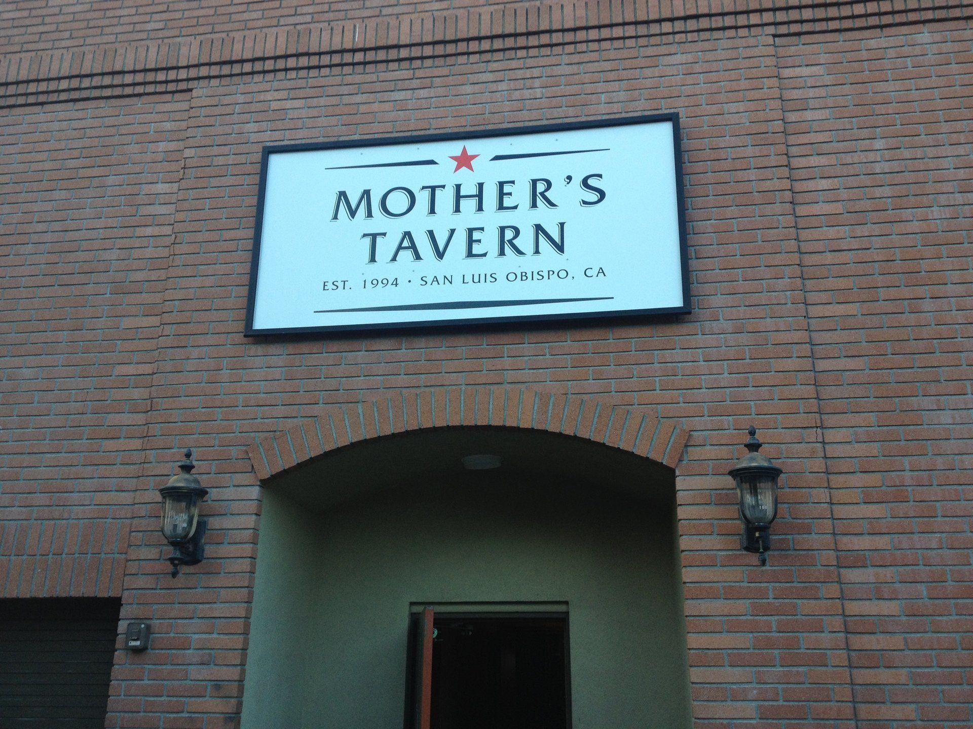 mother's tavern commercial signage near san luis obispo