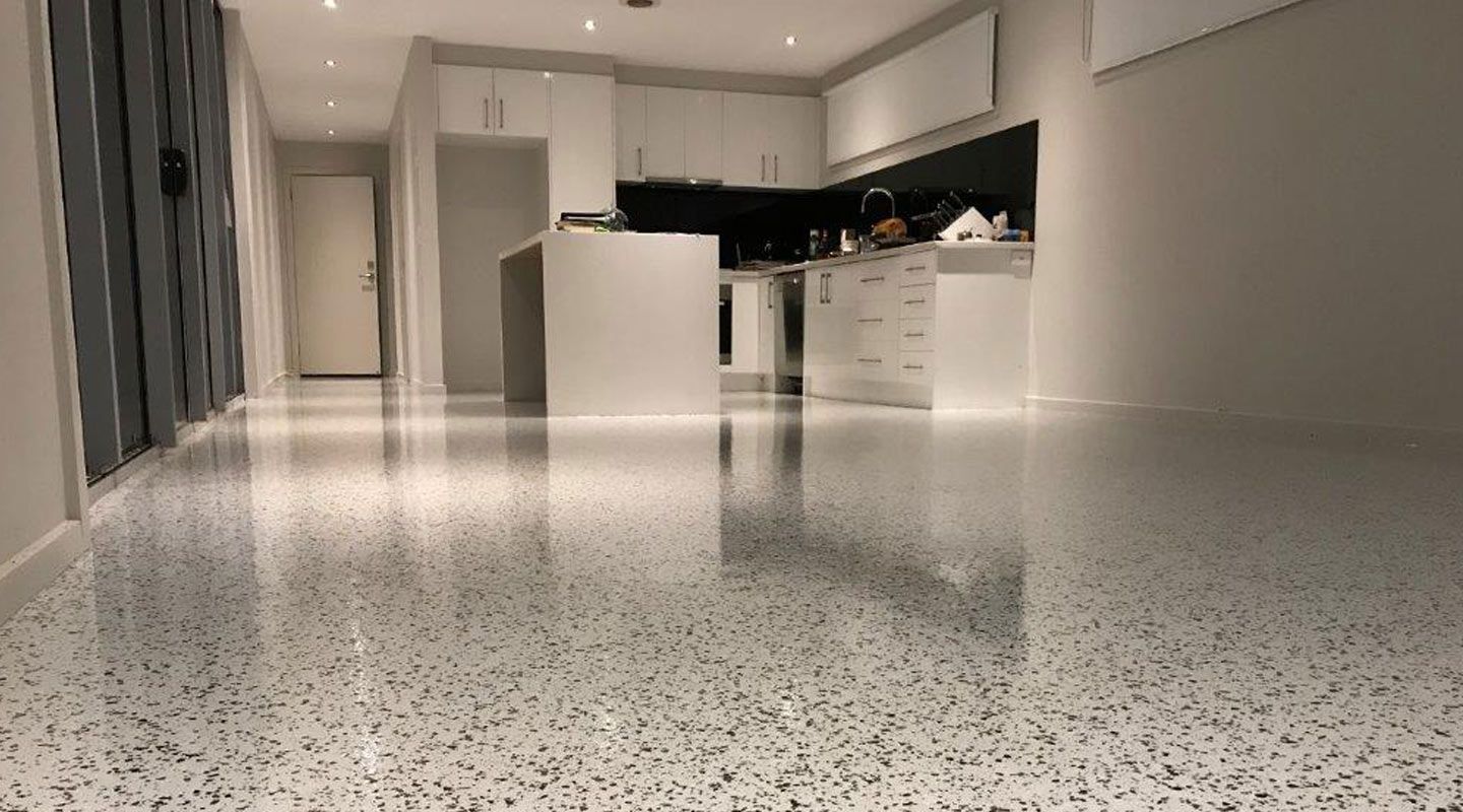 View of concrete resurfacing residential floor