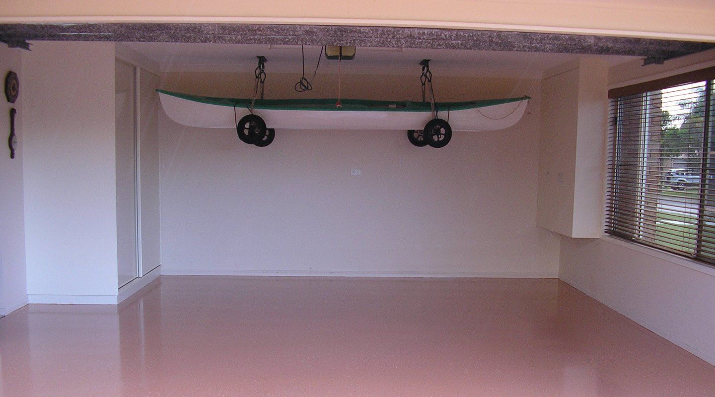 Concrete resurfacing of bedroom floor