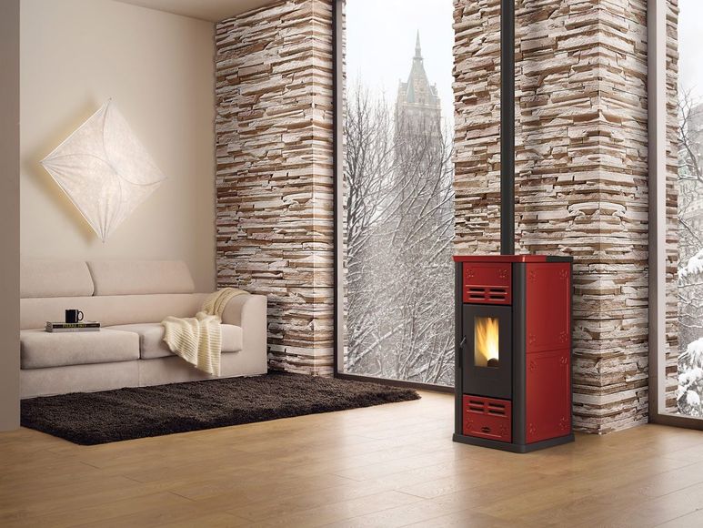 Salotto con stufa La Nordica