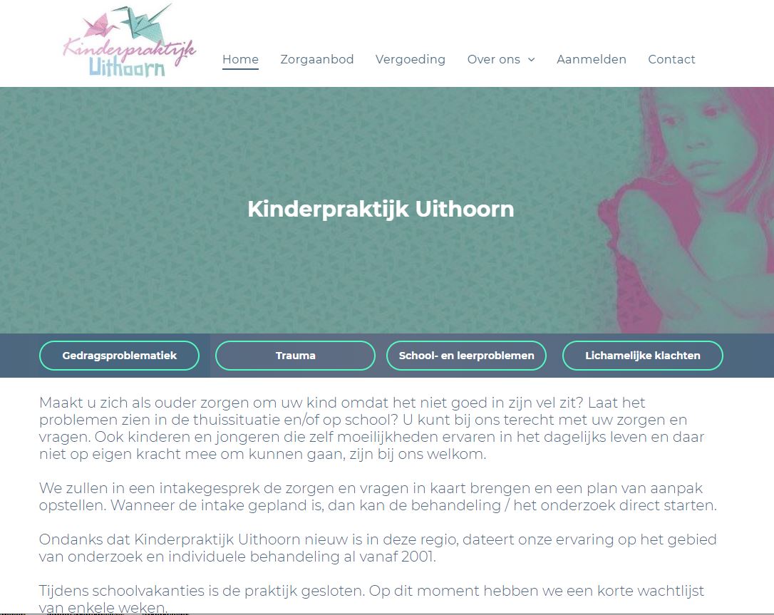 Website kinderpraktijk uithoorn