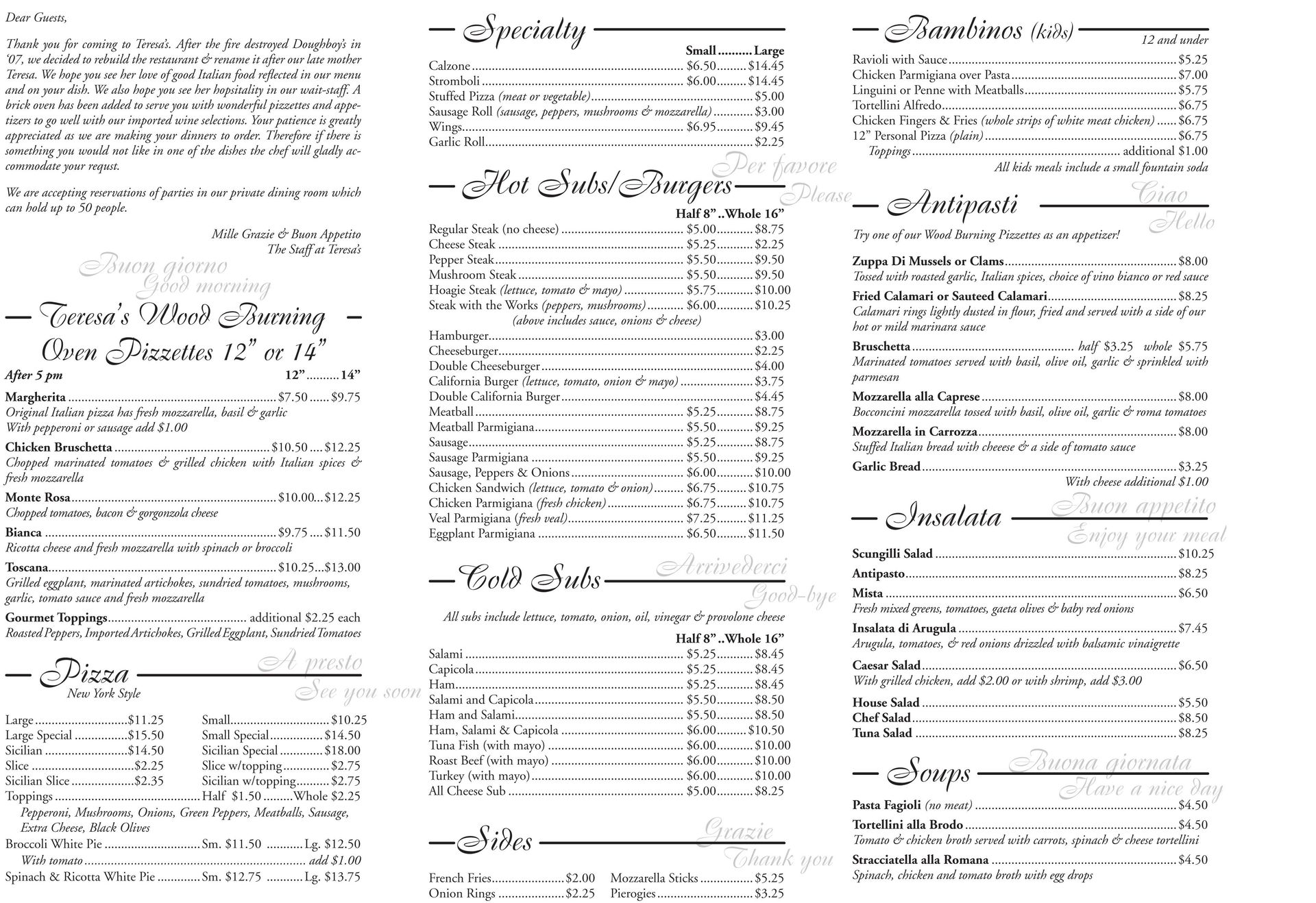 Restaurant Menu