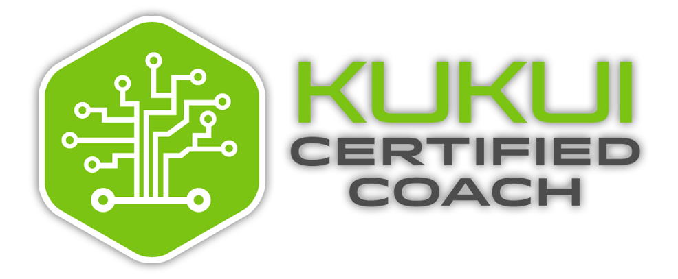 The kukui certified coach logo is a green hexagon with a tree on it.