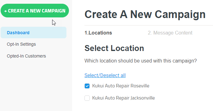 A screenshot of a website that says create a new campaign