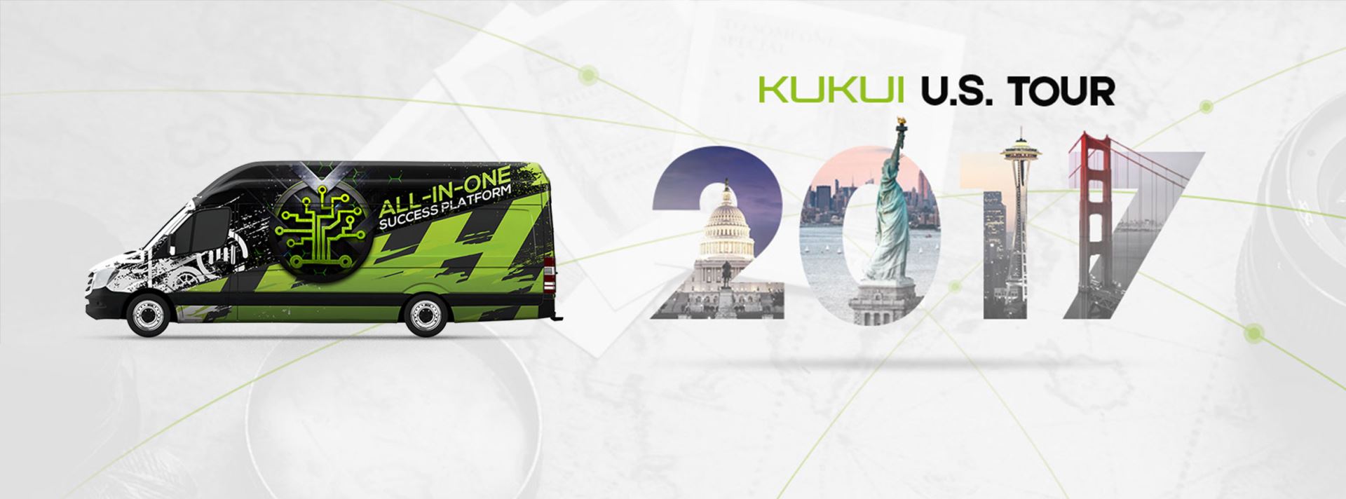 A bus with the words kukui u.s. tour 2017 on it