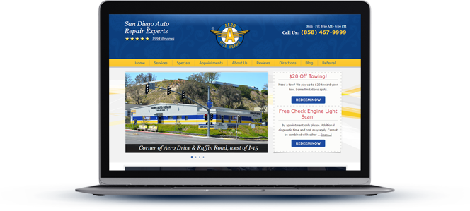 A laptop computer is open to a website.