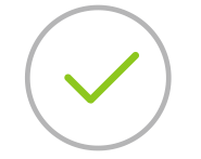 A green check mark in a circle on a white background.
