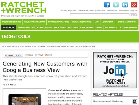 A screenshot of the ratchet wrench website