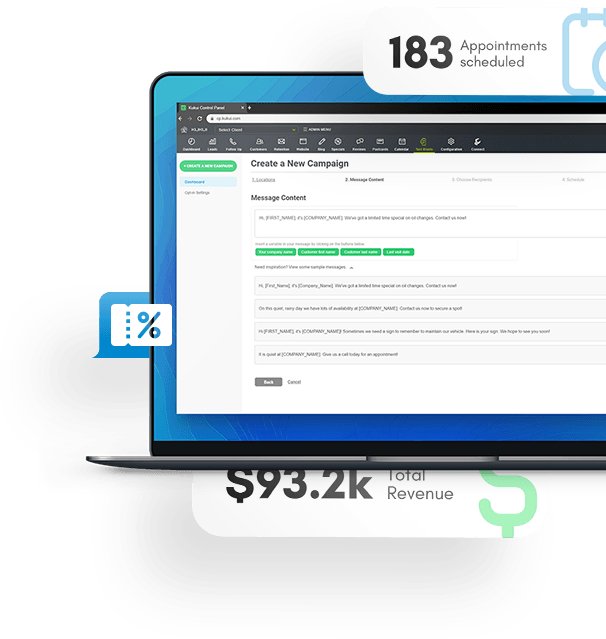 A laptop computer is open to a page that says `` 183 appointments scheduled ''.