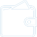 A line drawing of a wallet on a white background.
