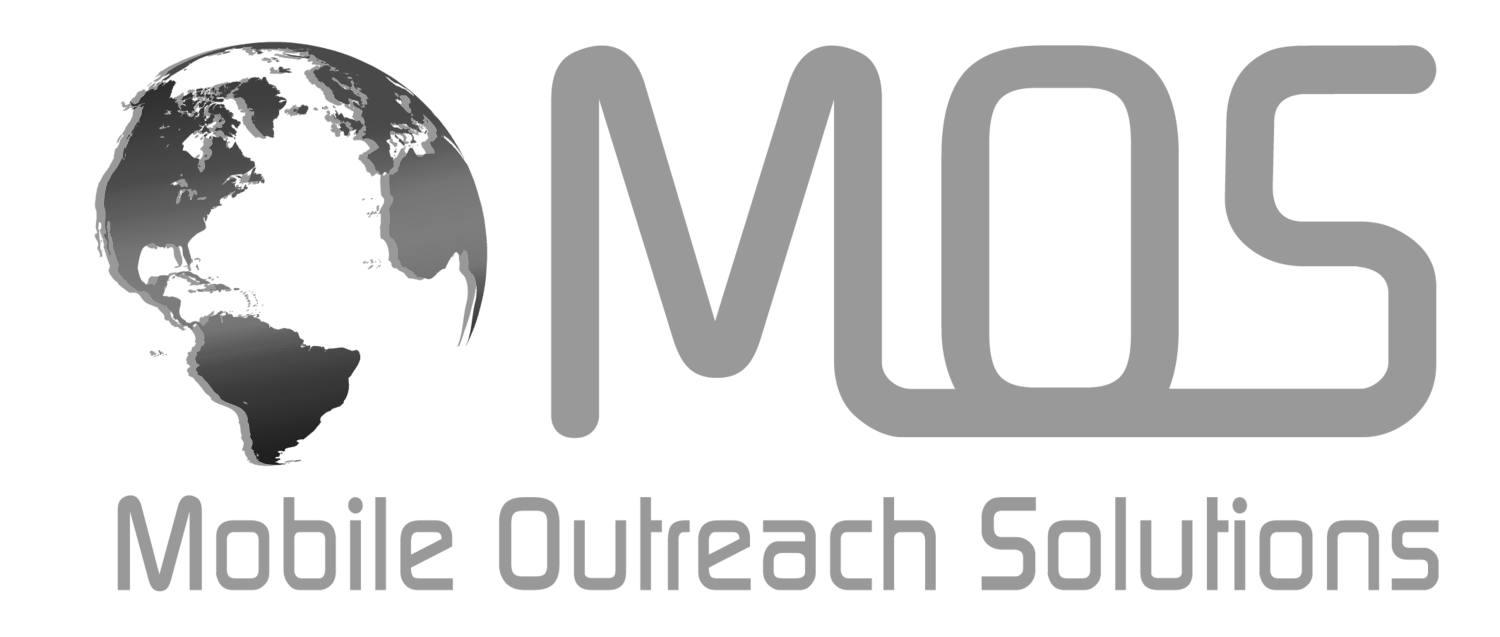 A black and white logo for mobile outreach solutions