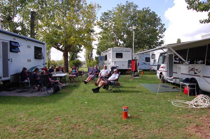 caravans in a caravan park in curlwaa