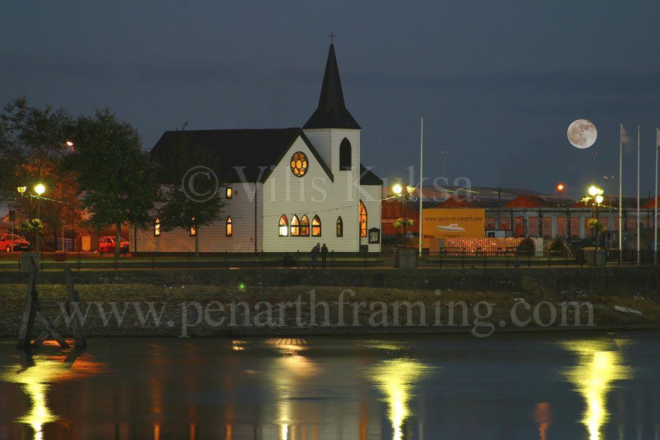 Norwegian Church Cardiff at Night