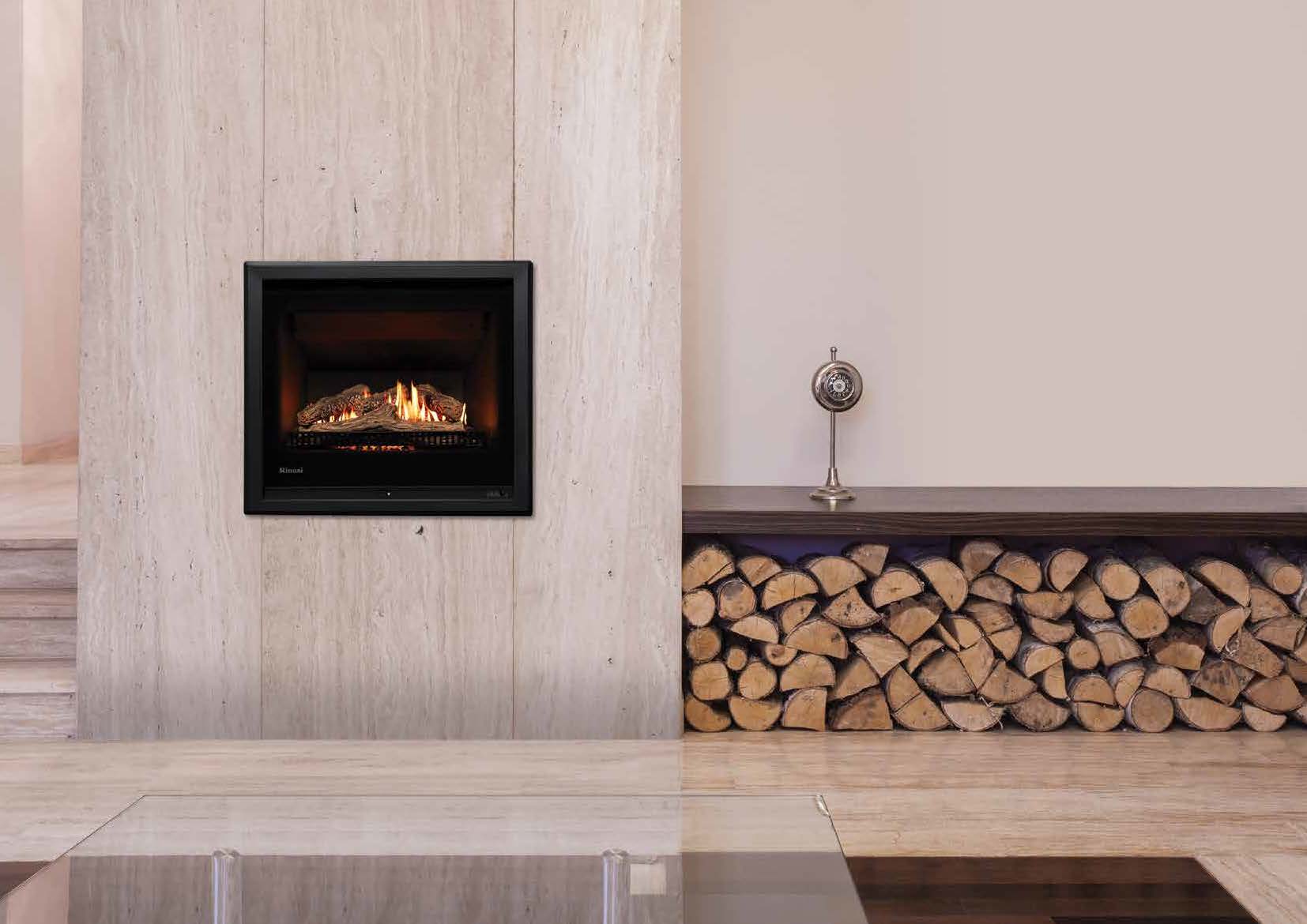 Gas fireplace in the living room