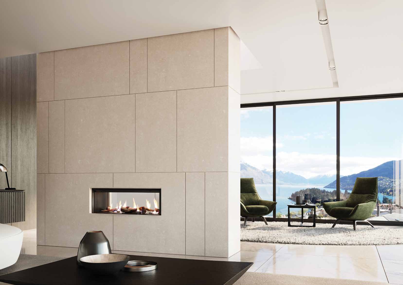 Gas fireplace in the living room