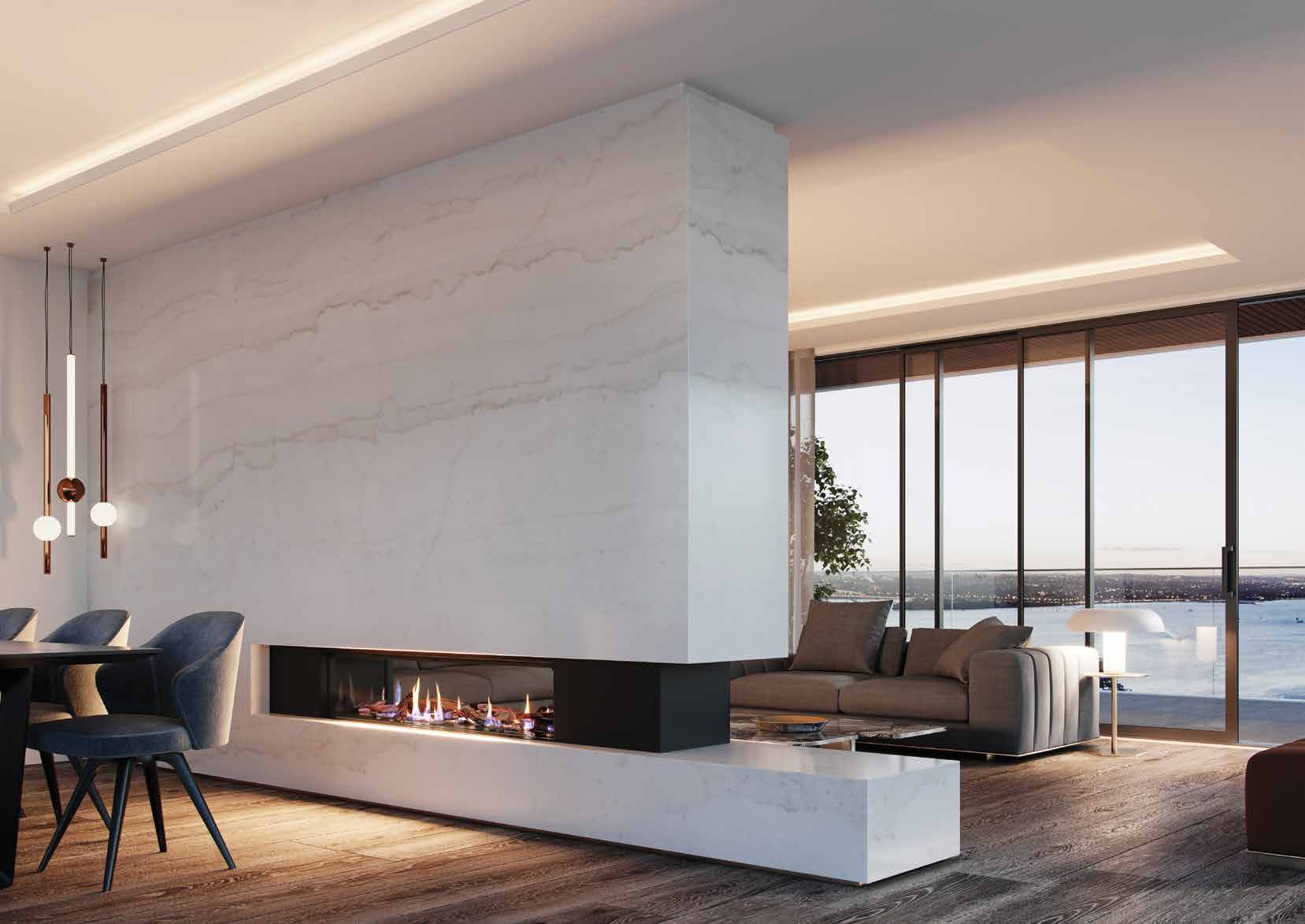 Gas fireplace in the living room