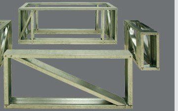 Steel frame for gas fireplace