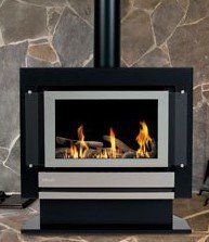 Modern indoor gas fireplace