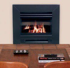 Indoor gas fireplace for residences