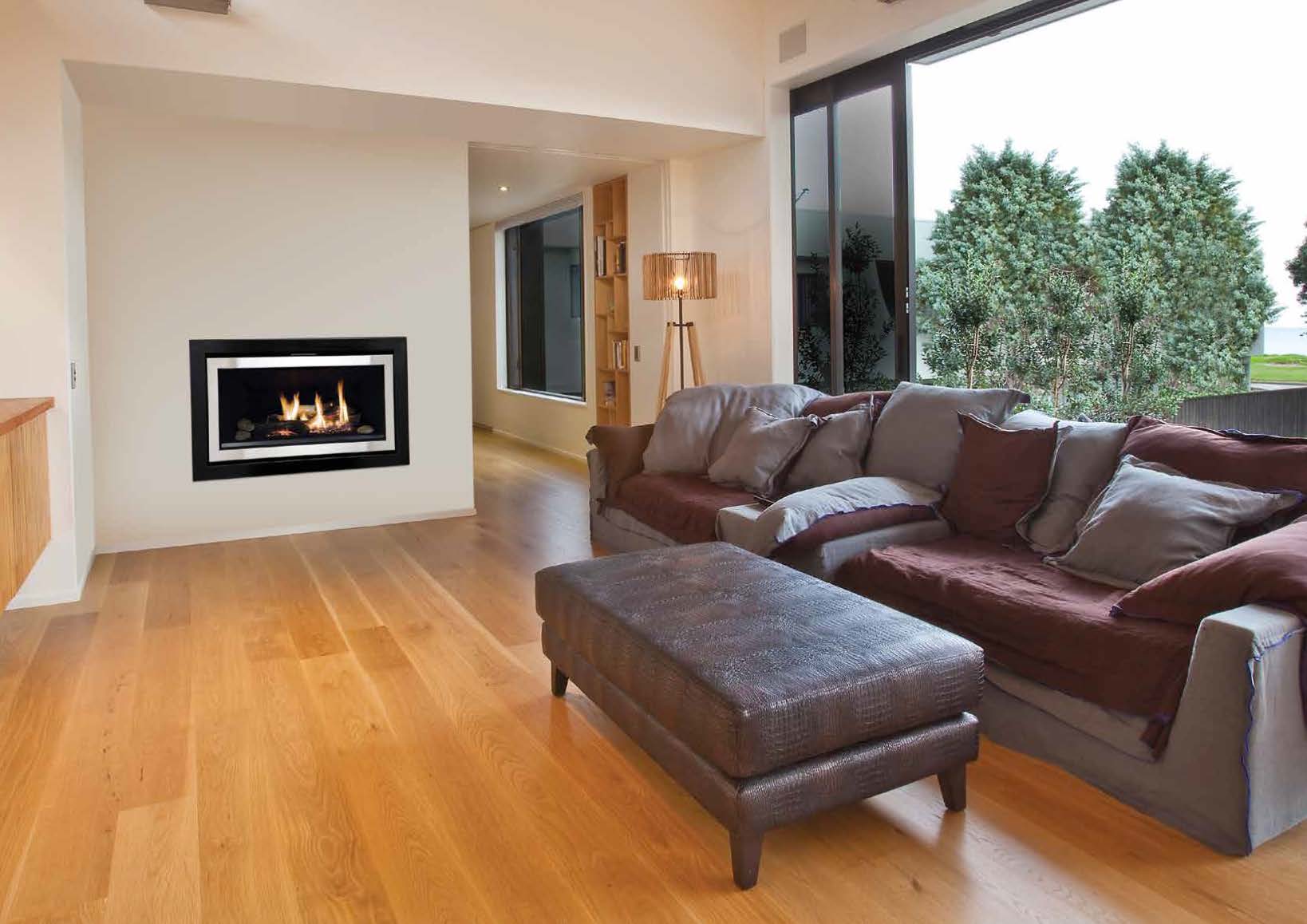 Gas fireplace in the living room