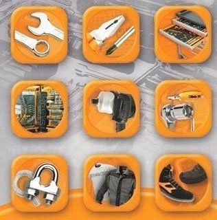 icone con immagini attrezzature da lavoro