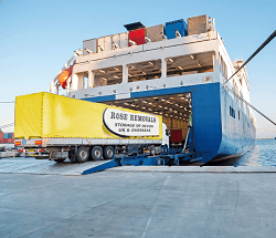 removals van entering the ship