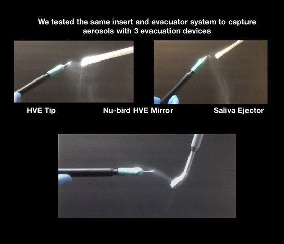 Aerosol capture with dental evacuators
