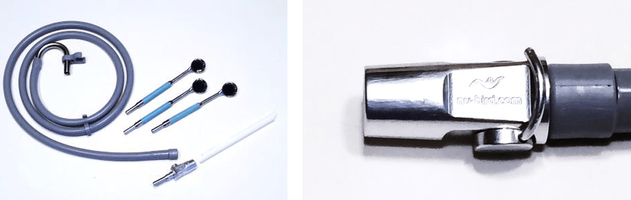 Mirror plugs into standard HVE valve
