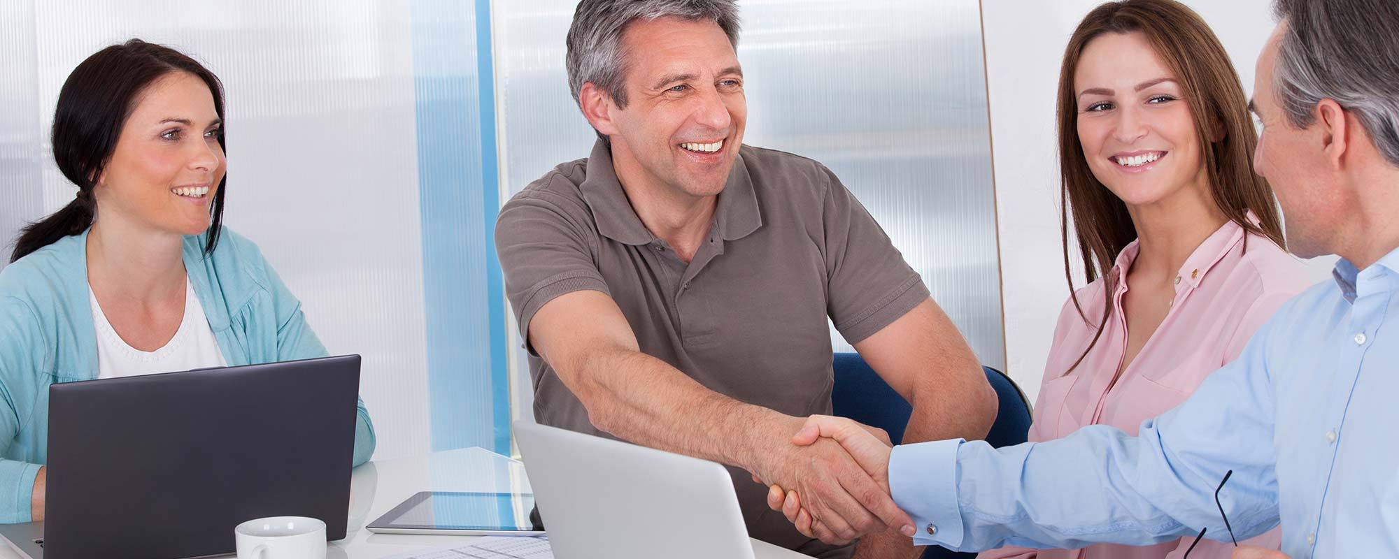 Professional accountant interacting with the customer