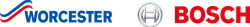 A worcester and bosch logo on a white background