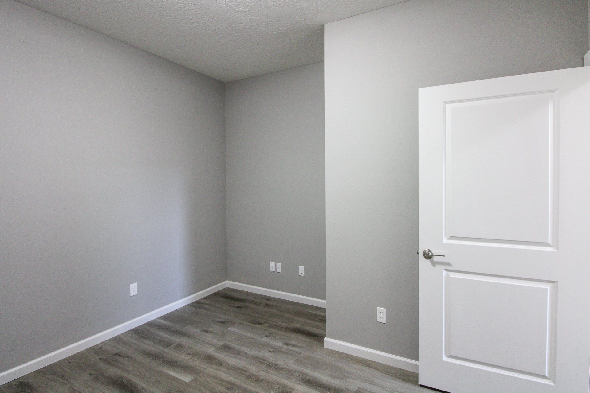 There is a door in the middle of the room.