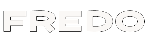 A black and white drawing of the word fredo