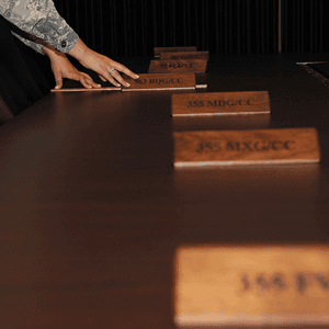 Desk plates on the table
