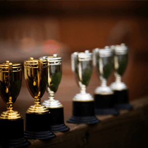 Gold and silver trophies