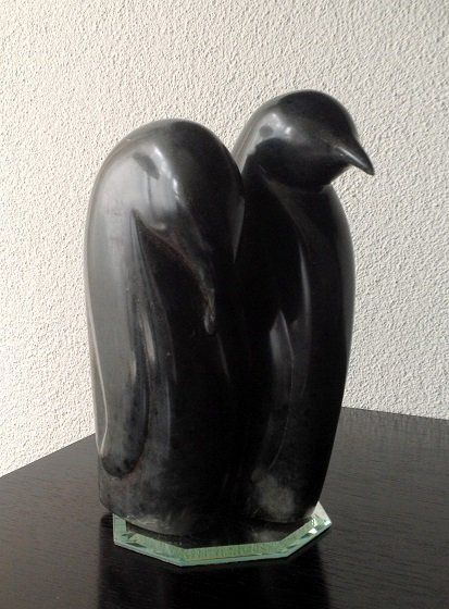 beeld pinguins speksteen John Gigengack