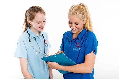 Nurse discussing the patient medical report