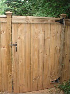Outdoor Wooden Fence One-Door Gate — Greenville, SC — Pioneer Fence in Greenville