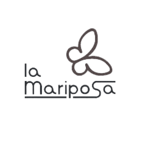 Un logo para la mariposa con una mariposa encima.