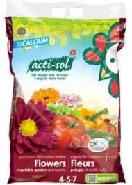 Sac d'engrais Acti-Sol pour fleurs et légumes.