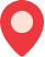 A red pin with a white circle in the middle on a white background.