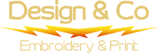 design and co embroidery and print logo footer