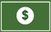 Green button with a white circle containing a dollar sign.