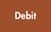 Debit button on a brown background.