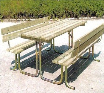 table with benches