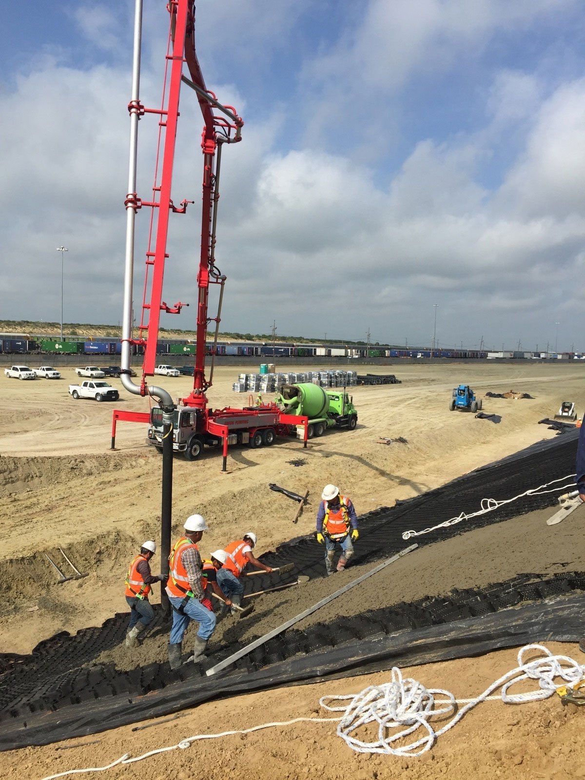 Concrete Being Pumped For Project
